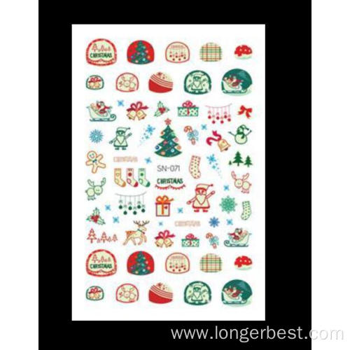 Custom 3d nail art sticker Christmas design